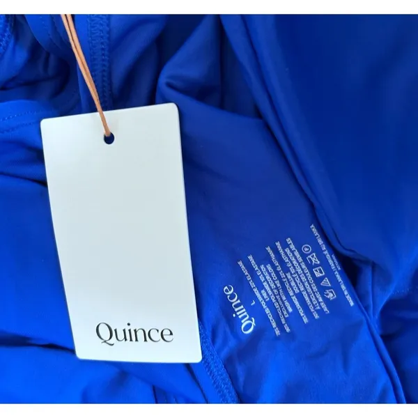 NWT Quince Electric Blue Italian Cross-Back One-Piece Swimsuit Size Large - Image 5
