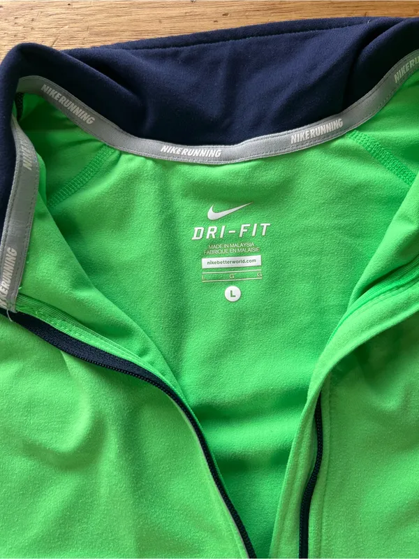 Nike Running Dri-FIT Neon Green Quarter Zip Pullover Women’s Large - Image 5
