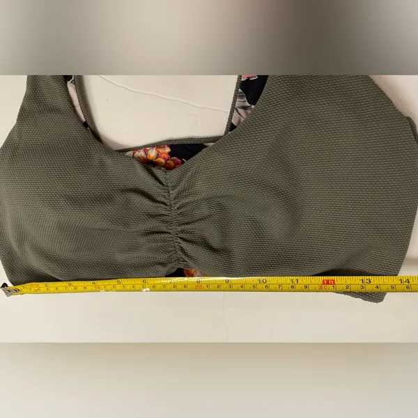 Maaji Pine Green‎ Passion 2 Way Wear Classic Floral Bralette Bikini Top Size M - Image 10