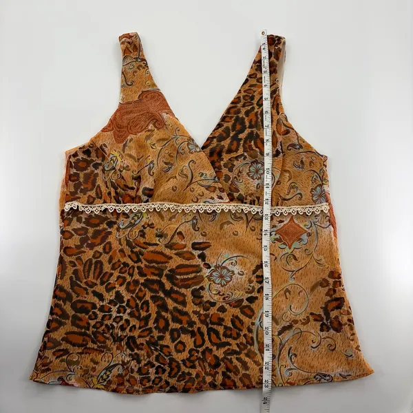 California Krush Vintage Y2K Leopard Paisley Lace Babydoll Top - Image 8