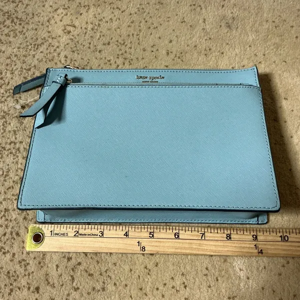 Kate Spade New York‎ Light Blue Saffiano Leather Triple Zip Crossbody Bag - Image 3