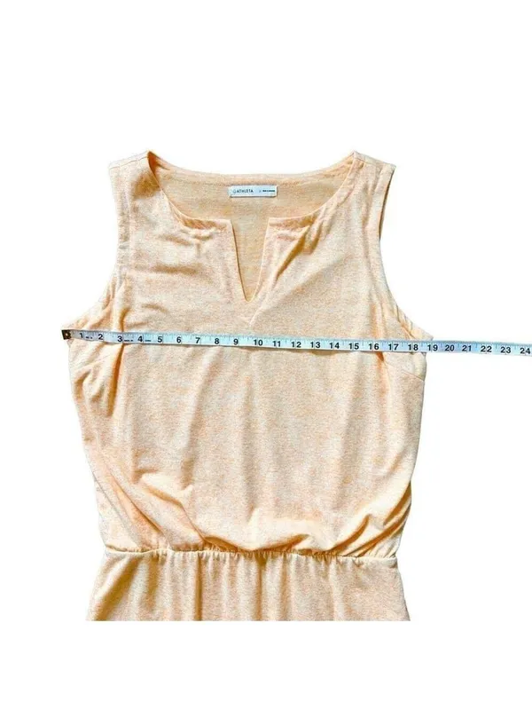 Athleta Vida Tiger Lily Linen Blend Orange Sleeveless Sporty Dress Medium - Image 7