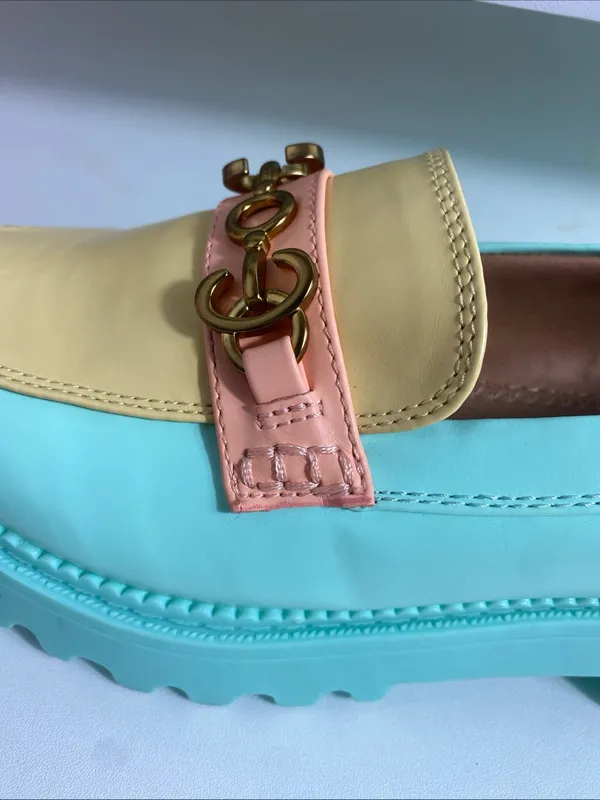 NWOB Circus NY Sam Edelman Deana Loafers Mint Pineapple Yellow Multi Size 7.5 - Image 6