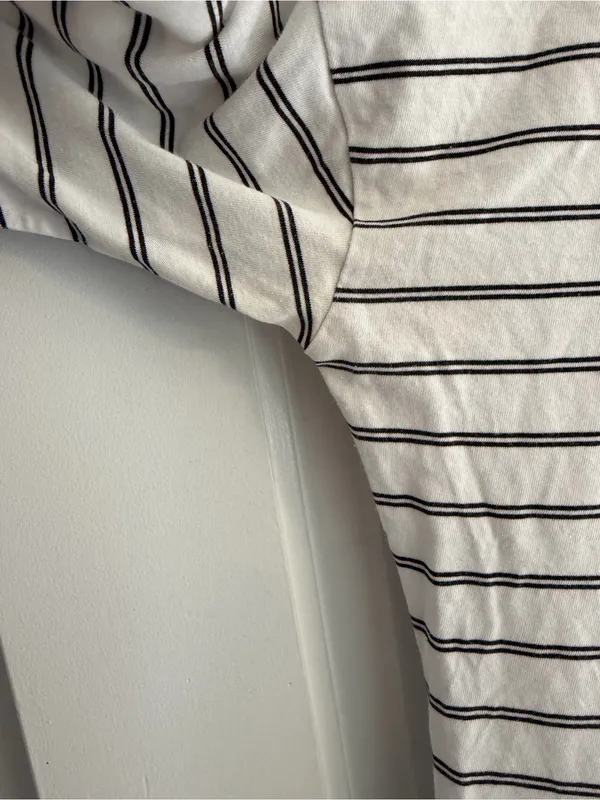 Patagonia Organic Cotton Striped‎ Long Sleeve Tee White Black Women’s Small - Image 2