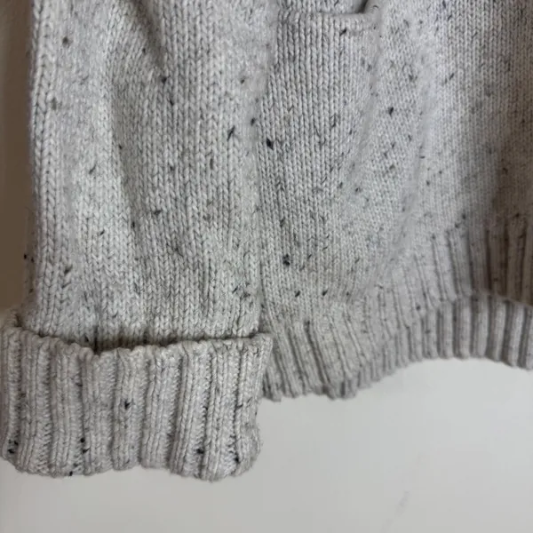 J. Jill Women's Mock Neck Pullover Sweater Oatmeal Gray Speckled Knit Size M - Image 3