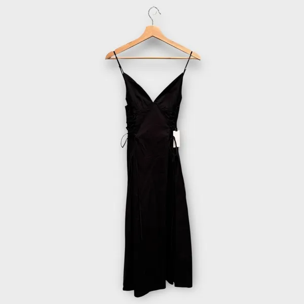 NWT ASTR the Label Lace-Up Cotton Poplin Midi Dress Size Small - Image 5