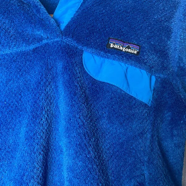 Patagonia Women’s Cozy Royal Blue Fleece Retool Snap T Pullover Gorpcore S - Image 3