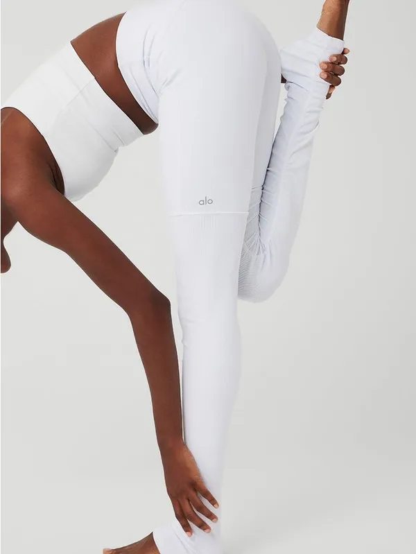 ALO Leggings Airbrush High Waisted Goddess yoga ribbed long ruched bride - Image 7
