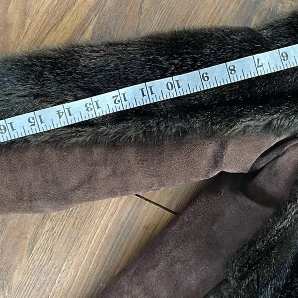Lykafur Brown Faux Fur Coat for Women Vintage Tissavel France - Sz M w/S… - Image 7