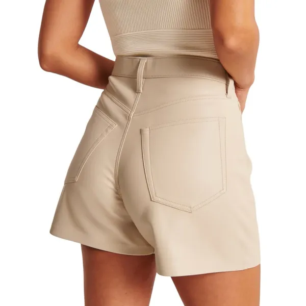 Abercrombie & Fitch The Dad Short High Rise Vegan Leather - Image 2