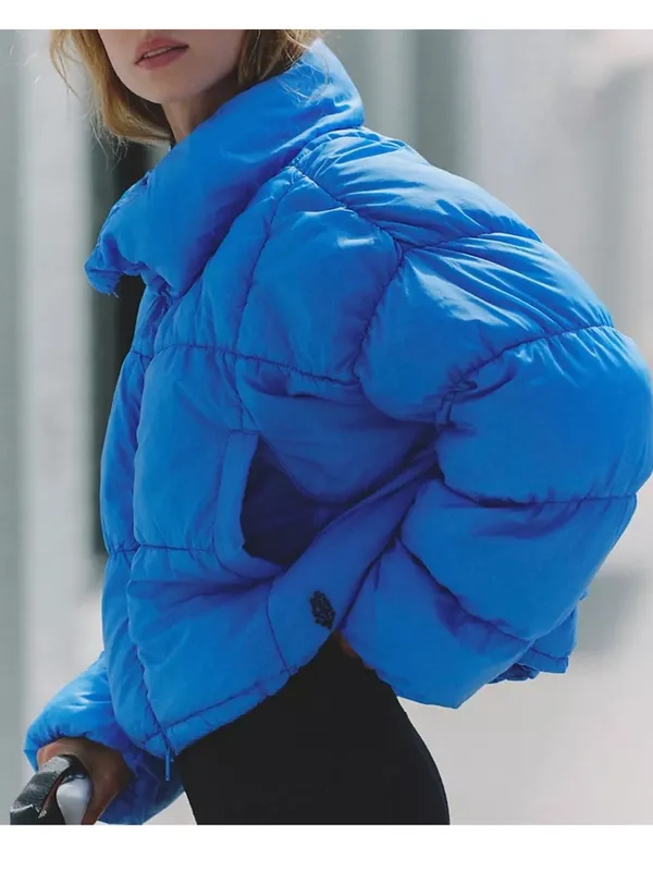 Free People In A Bubble Puffer Jacket in Riviera Blue - Image 2