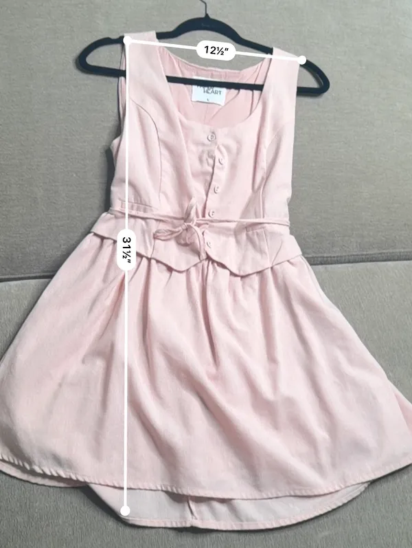 Paper Heart Women’s Pink Dress Tie Waist - Image 2