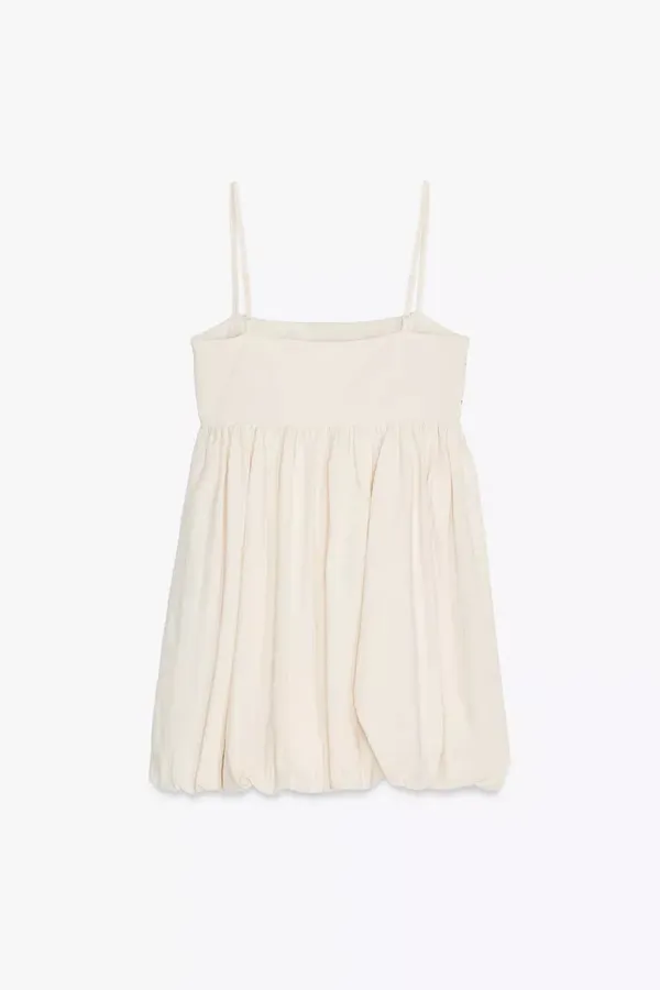 Zara Cream Floral Embroidered Spaghetti-Strap Mini Bohemian Dress - Image 6