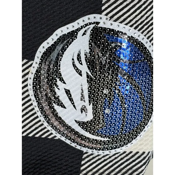GameDay Couture Dallas Mavericks Buffalo Plaid Sequin Tunic Top S - Image 2
