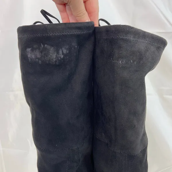 A New‎ Day women's black faux suede knee high tall wedge chunky heel boots 7.5 - Image 5