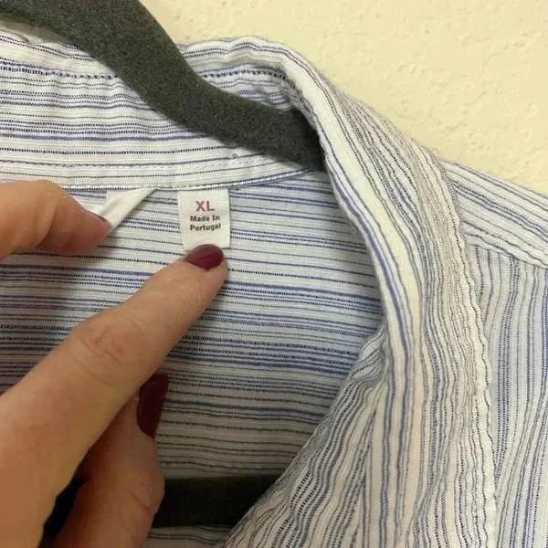 Athleta Button down top lightweight striped button down XL - Image 6