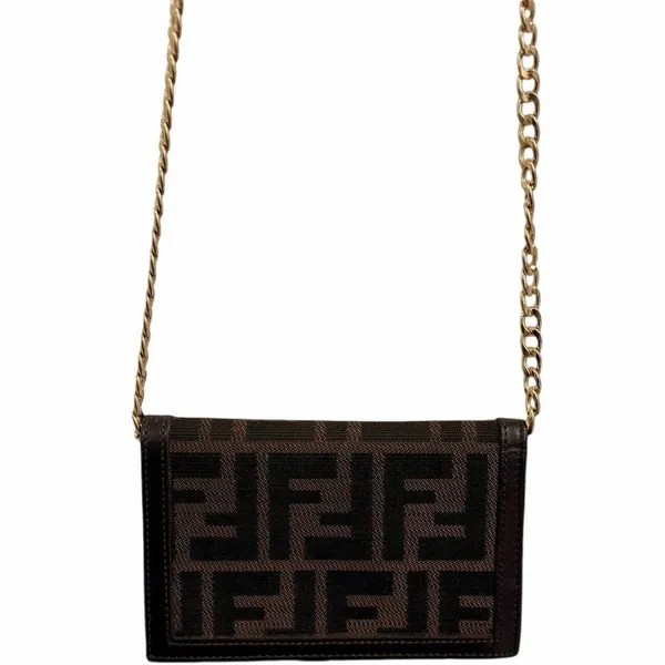 Fendi Zucca Kiss-Lock FF Monogram Brown Wallet|WOC Bag|COA - Image 6