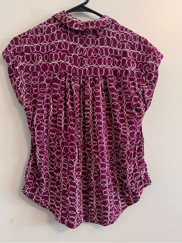 Maeve Anthropologie XS Abstract Print Button Front Blouse Top - Image 3