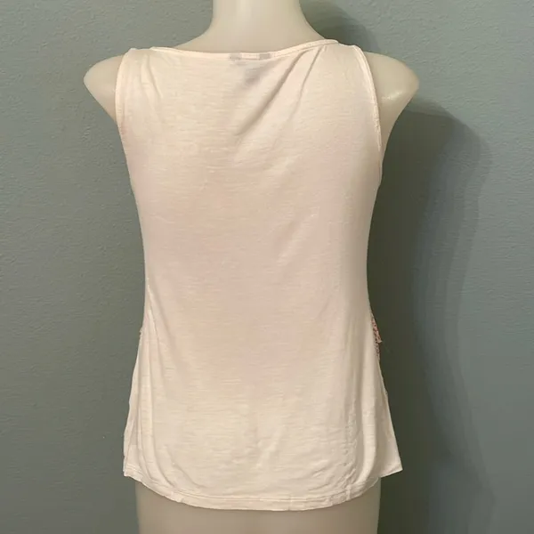 Ann Taylor Cream orange ruffle tank - Image 4