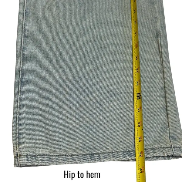 NEW Edikted‎ Low Rise Wide Leg Acid Washed Jeans Capsule Skater Grunge M - Image 13