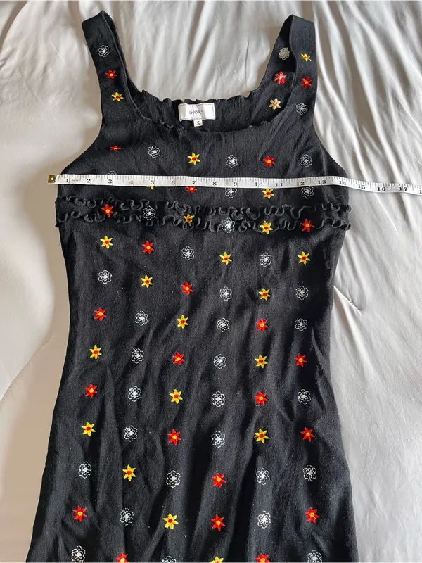 RIHOAS Black Sleeveless Star Sweater Viscose Pop Mini Dress Women’s Sz S EUC - Image 7