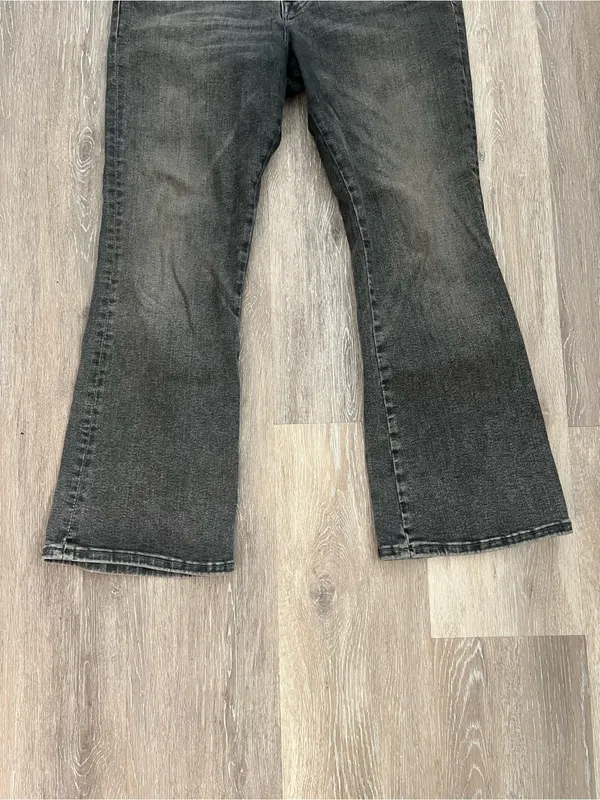 FRAME Le One Crop Mini Boot Jeans Womens Size 2 Hughes Gray Black Stretch Denim - Image 3
