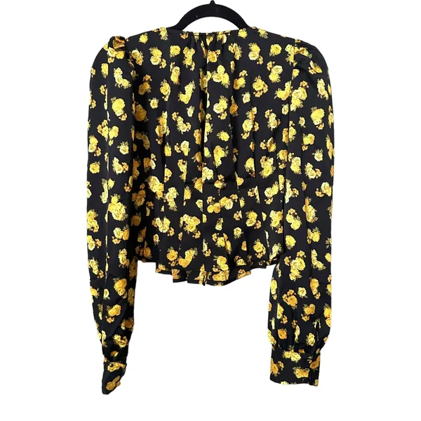 FOR‎ LOVE & LEMONS Elisa Marigold Pleated Blouse Sz XS - Image 5