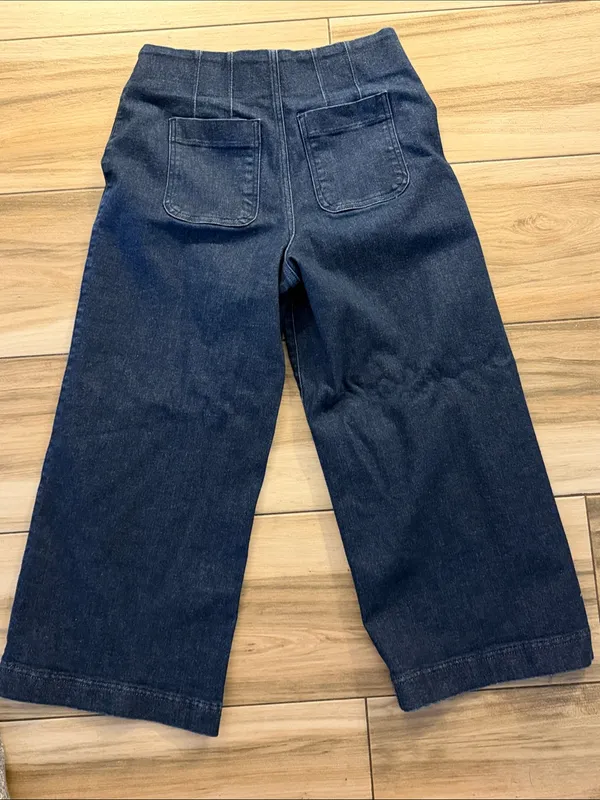 SPANX Zero Waistband wide leg cropped jeans - Image 7