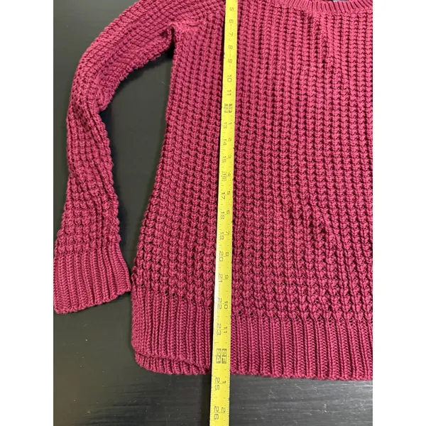 American Eagle Outfitters Jegging Sweater‎ Burgundy Maroon Knit Crewneck XS - Image 3