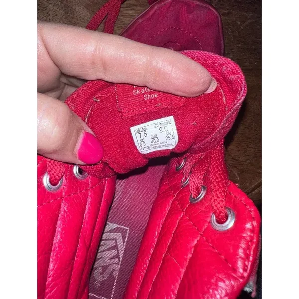 Vans SK8-Hi Red High Top Men's 7/ Women's 8.5 Sneakers Casual‎ Lace Up Shoes - Image 7