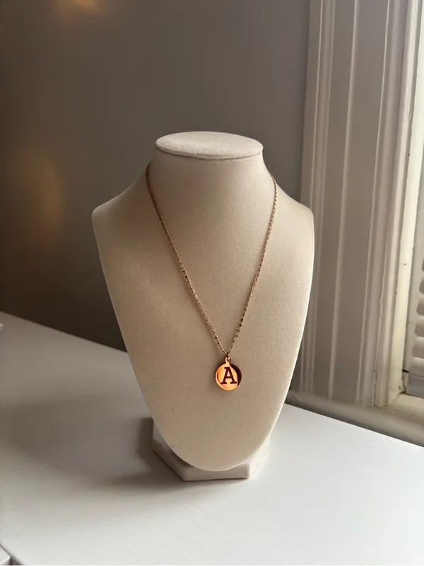 Gold Initial Necklace Letter A Pendant Minimal Dainty Personalized Jewelry - Image 8