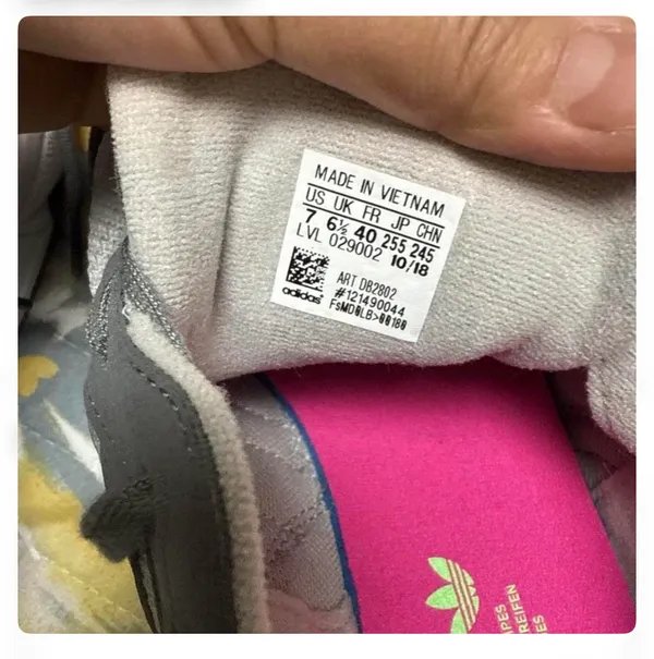 Adidas Yung-96 Men's Grey Two Pink Green Shoes - Image 4