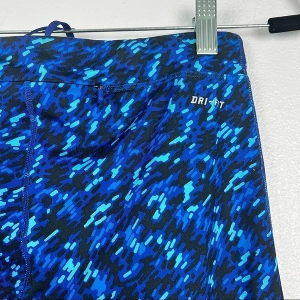 Nike Dri-FIT Blue‎ Geometric Print Cropped Athletic Leggings Womens Small - Image 6