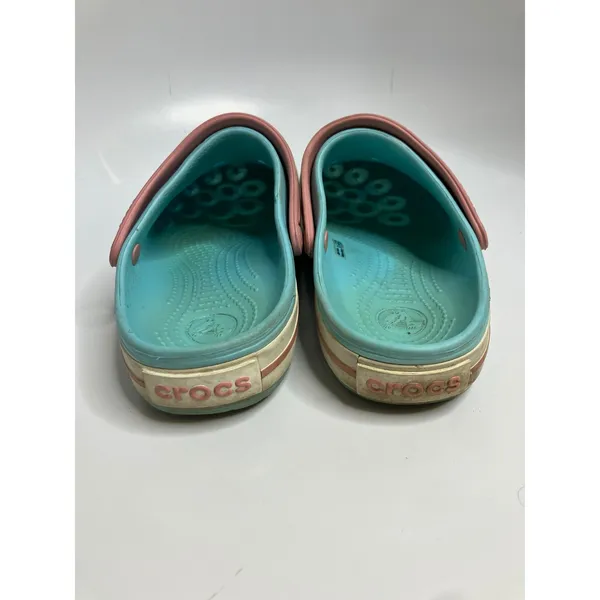 Crocs Crocband Clogs Women Size 8 Blue Pink Fair Sporty Slip On Sandals - Image 4