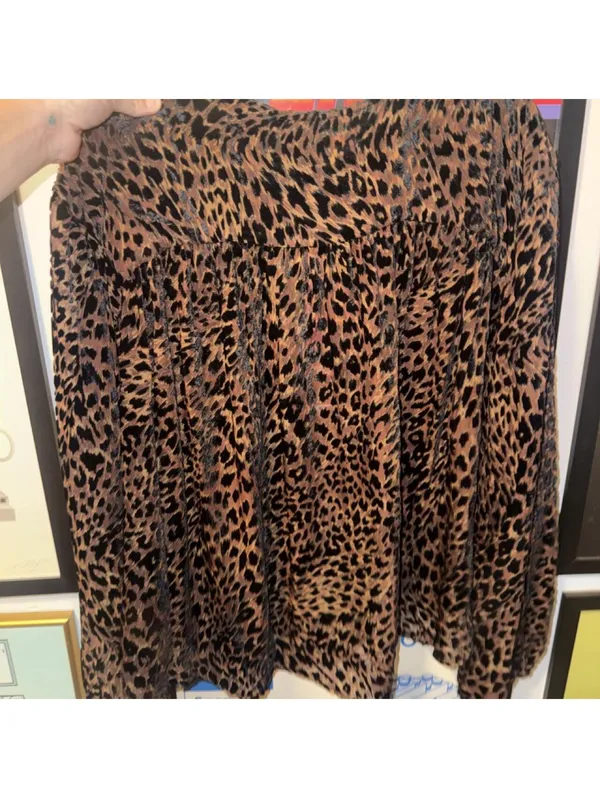 Free people wildest dreams velvet boho animal print top - Image 6