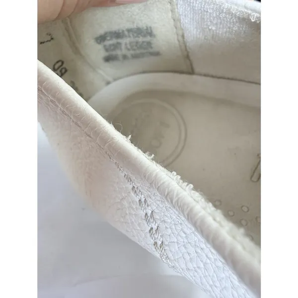 Paul Green White Pebbled Leather Lace Up Platform Sneakers US 7 - Image 7