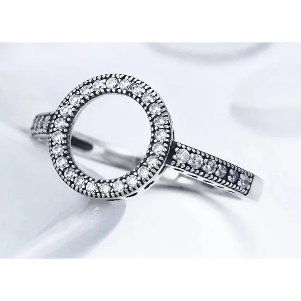 Boutique NEW‎ Women's Halo Heart Pave Simulated Diamond 925 Sterling Silver Ring Size 6 - Image 6