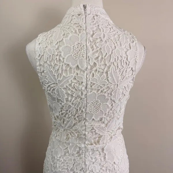 ASTR the Label White Floral Lace High Neck Sleeveless Sheath Dress Size Medium - Image 6