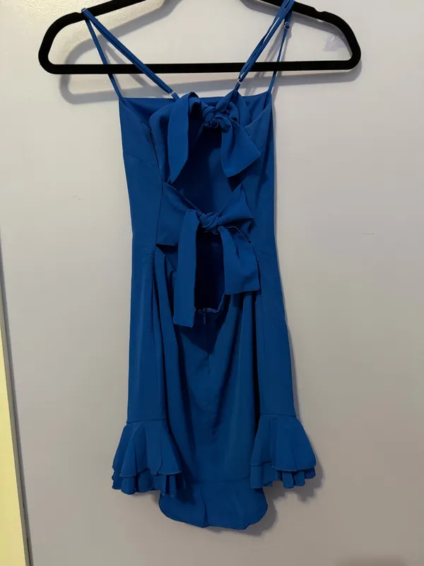 Lucy in the Sky Aubrey Ruffle Dress Blue - Image 3