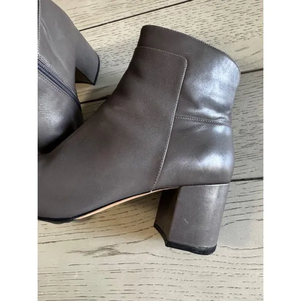 Cole Haan Grand OS Women's Heeled Booties Boots Size 9 Taupe Gray Leather - Image 4