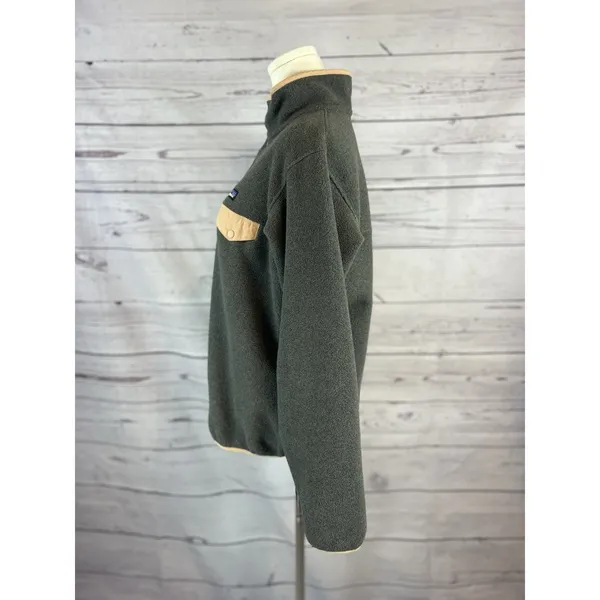 Patagonia Lightweight Synchilla Snap-T Fleece Pullover Gray Small Pocket Jacket - Image 2