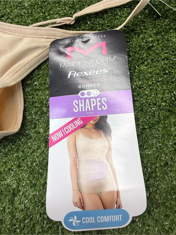 NWT Maidenform Flexees Romper Cool Comfort Shapewear Nude Beige XL - Image 5