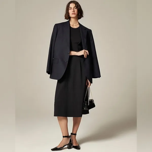 J. Crew Nadia Dress in Ponte Black Seamed Darted Size Small Office Spring - Image 2