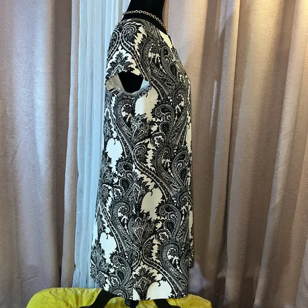 Zara Woman Size L Paisley Short Sleeved Dress - Image 5