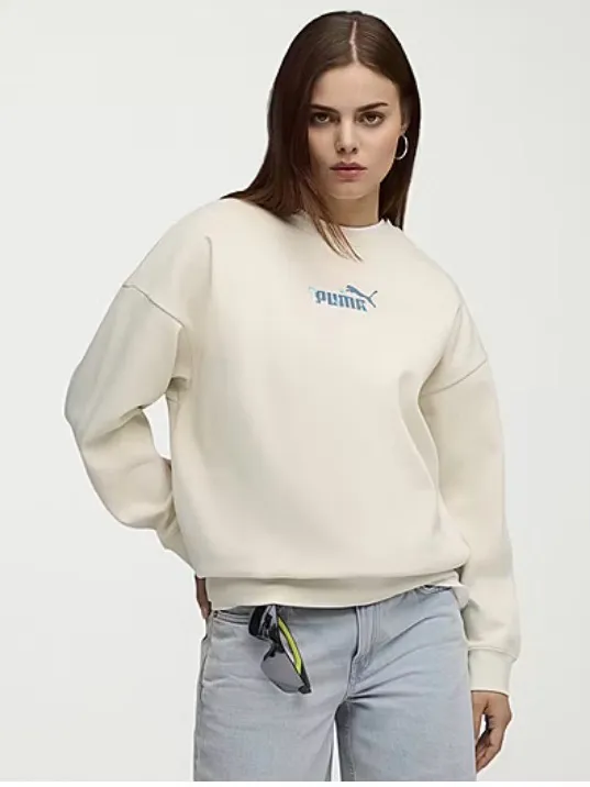 Puma Size Large Women’s In Alpine Snow Floral-Back Crewneck Sweatshirt. New - Image 5