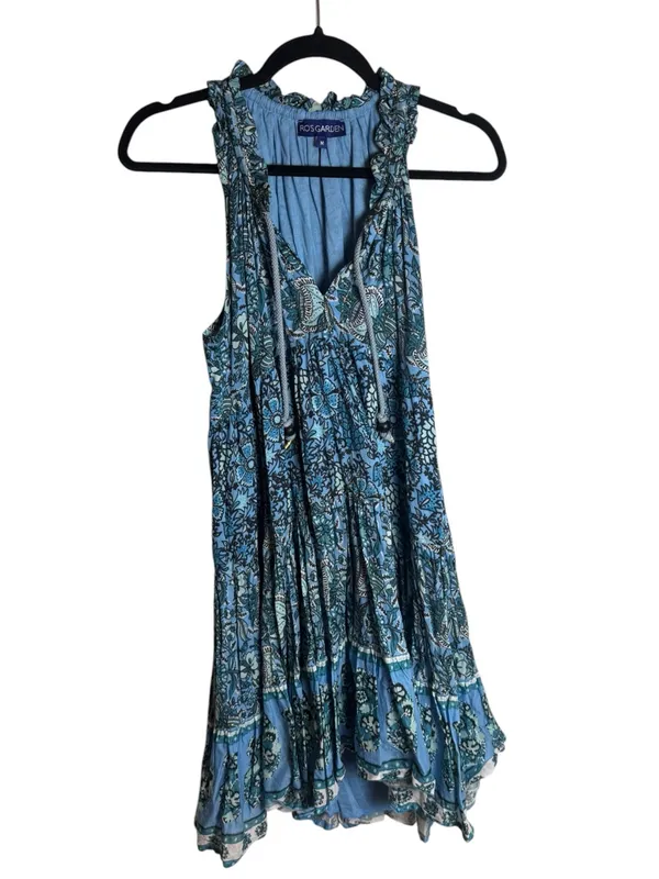 Tuckernuck Ro's Garden Sofia Mini Dress Size Medium blue joey - Image 3