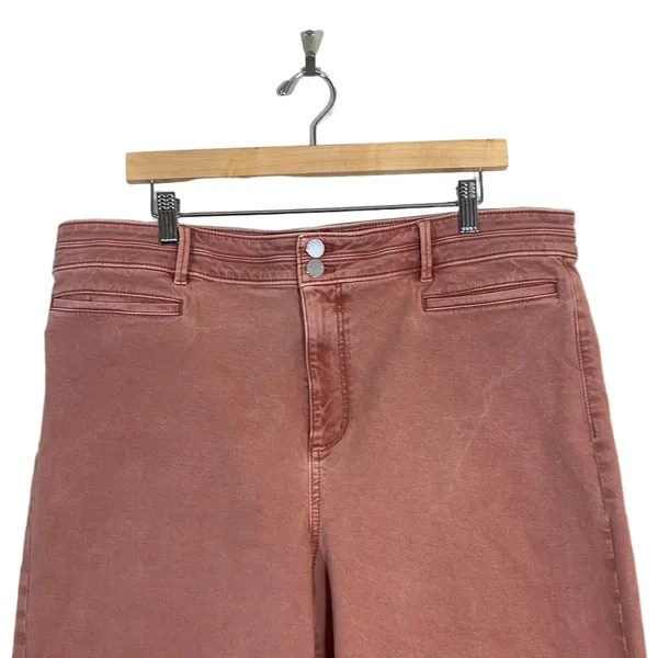 Ann Taylor The Wide Leg Solid Crop Pants Pink Terracotta Boho High Rise Size 16 - Image 2