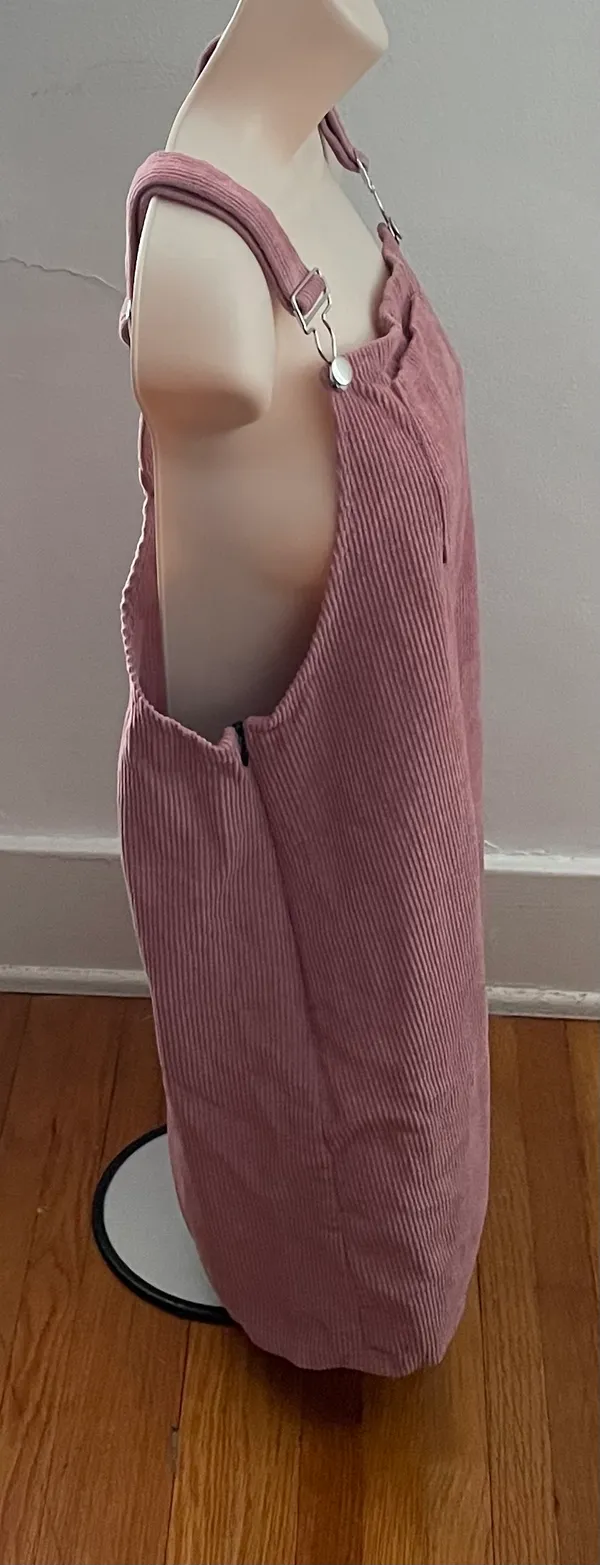 Pink Corduroy Overall Bib Pinafore Suspender Dress, size S - Image 14