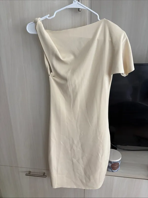 khy | Sueded Stretch Mini Dress Tan - Image 6