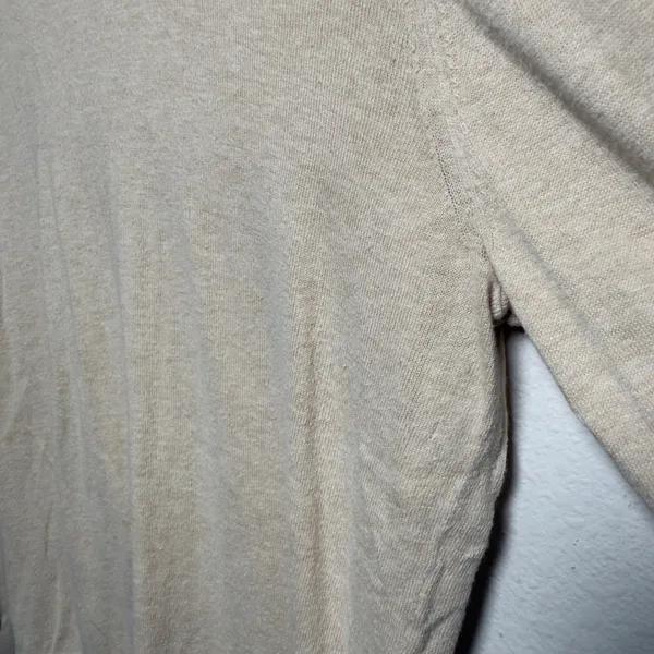 Quince Women Cotton Cashmere Sweater Medium Heather Oatmeal Crewneck Casual - Image 9